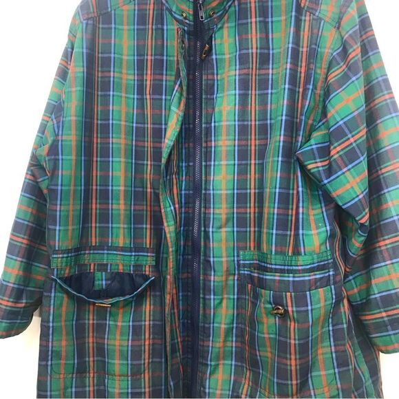 Current Seen Green Blue Plaid Lightweight Retro Zip Up Jacket - Picture 8 of 13